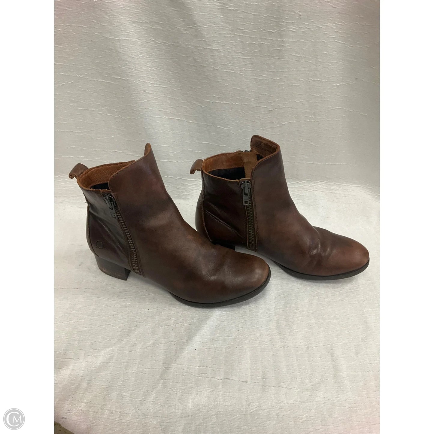 Boots Ankle Heels By Born In Brown, Size: 8