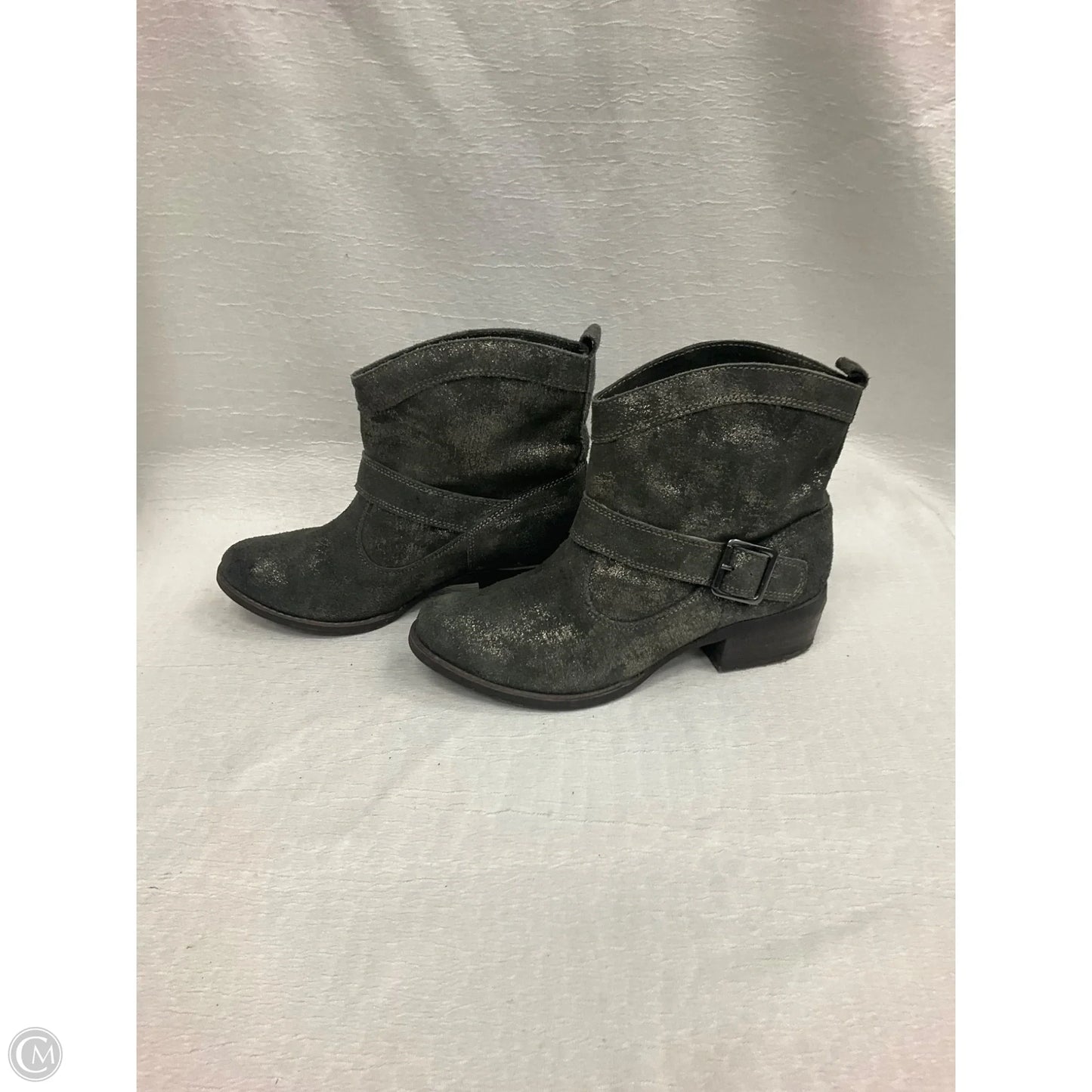 Boots Ankle Heels By Naughty Monkey In Silver, Size: 8
