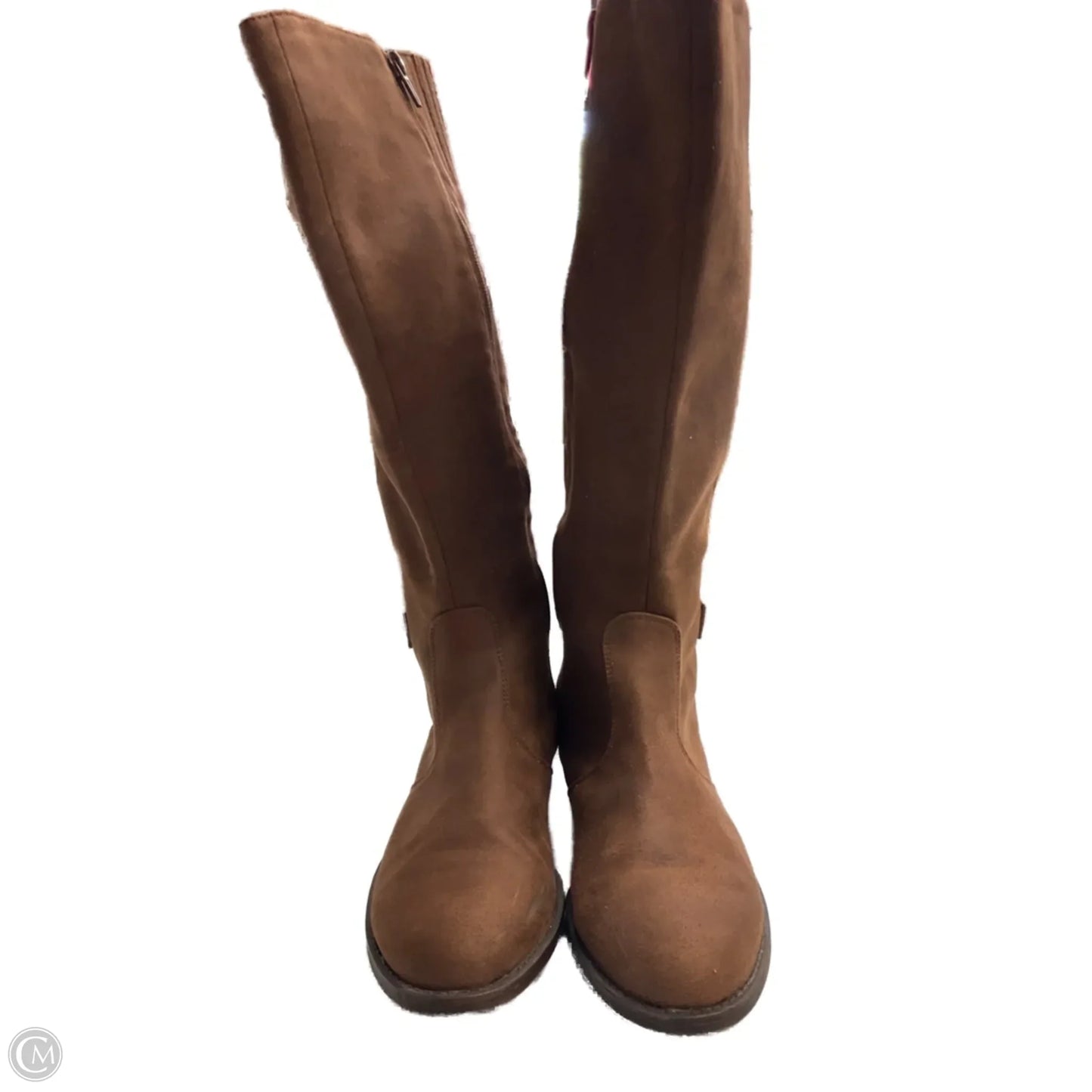 Boots Mid-calf Flats By Clothes Mentor In Brown, Size: 9.5