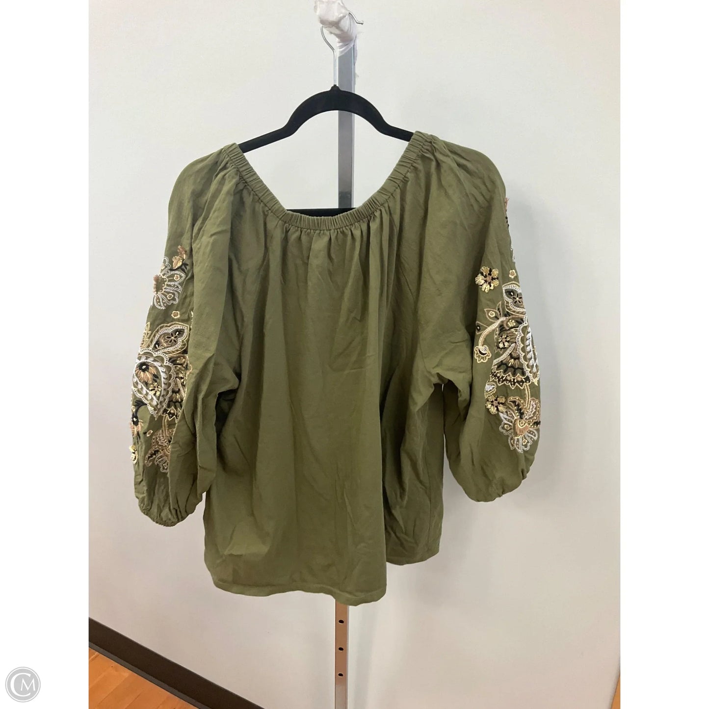Top 3/4 Sleeve By Talbots In Green, Size: 2x