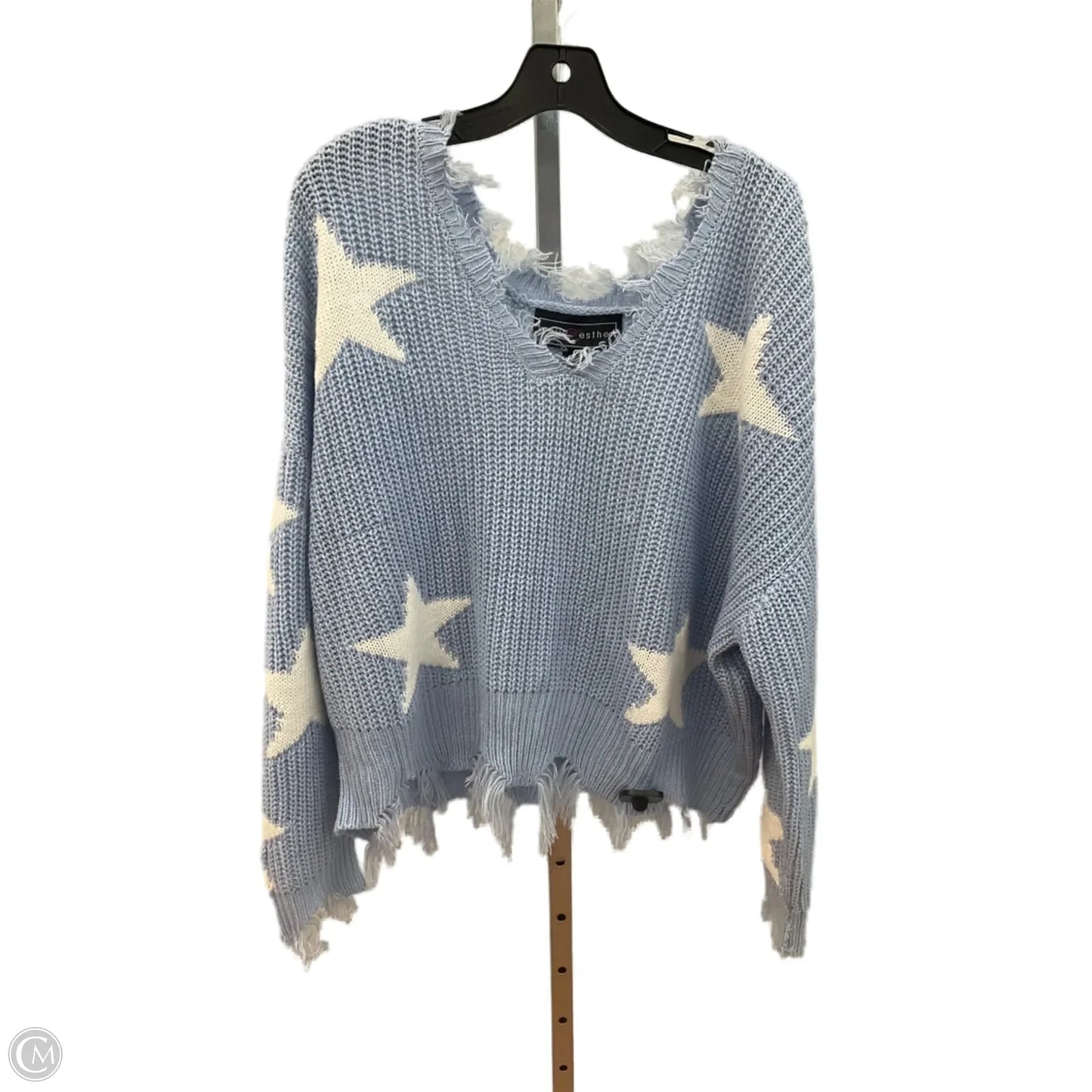 Sweater By Cme In Blue & White, Size: L