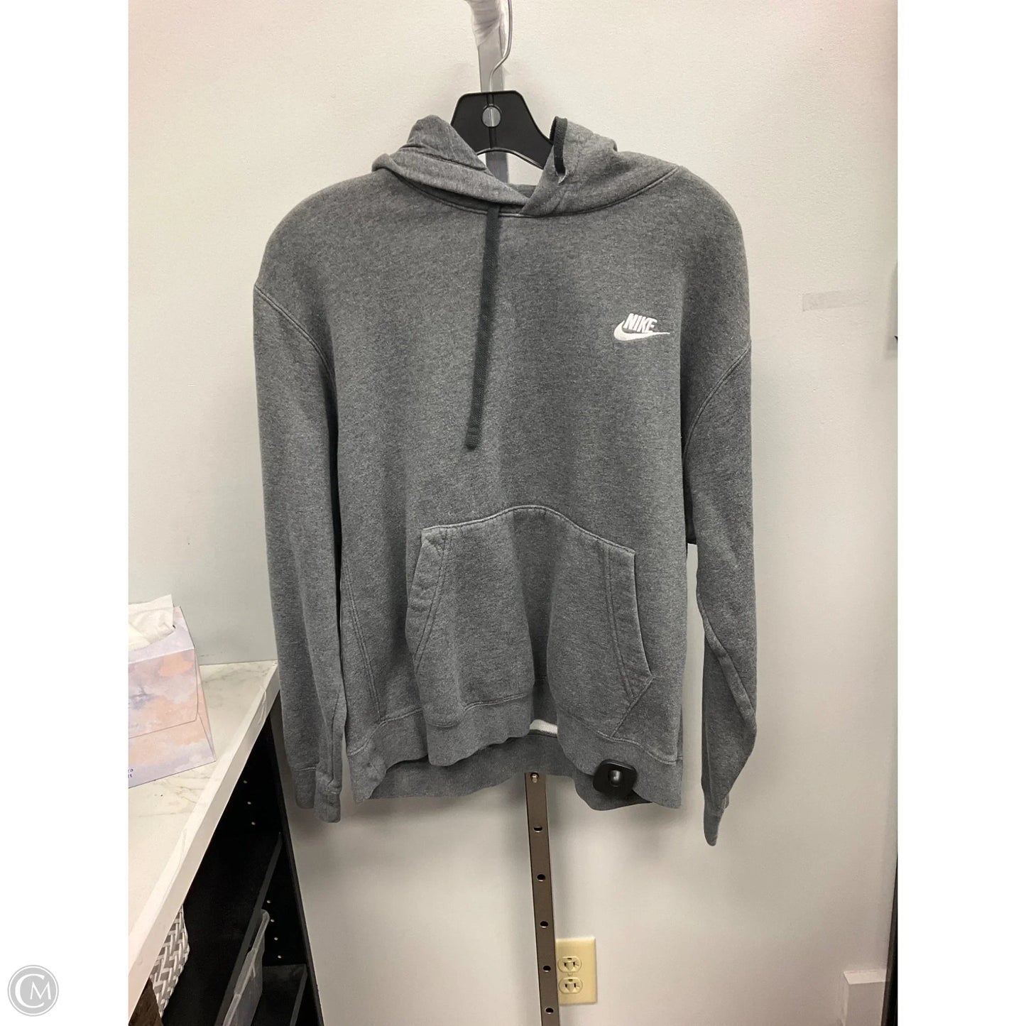 Sweatshirt Hoodie By Nike Apparel In Grey, Size: M