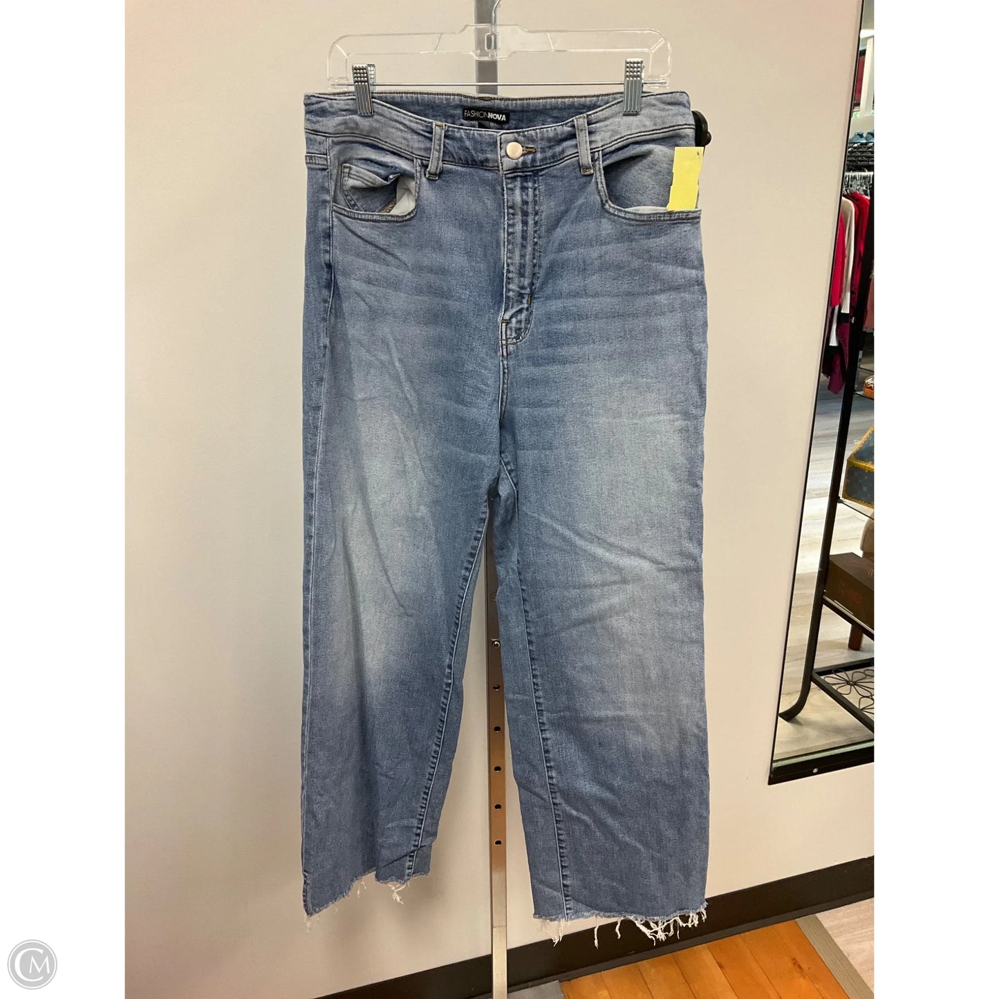 Jeans Wide Leg By Fashion Nova In Blue Denim, Size: 14