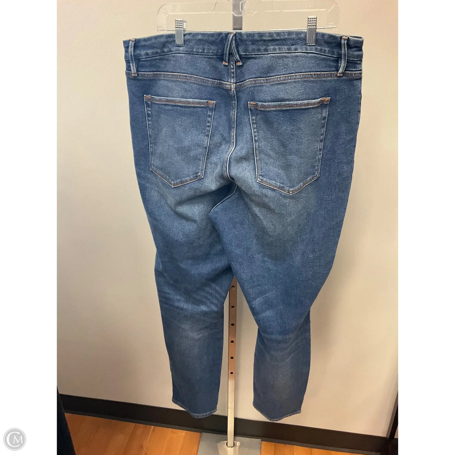 Jeans Straight By Good American In Blue Denim, Size: 18