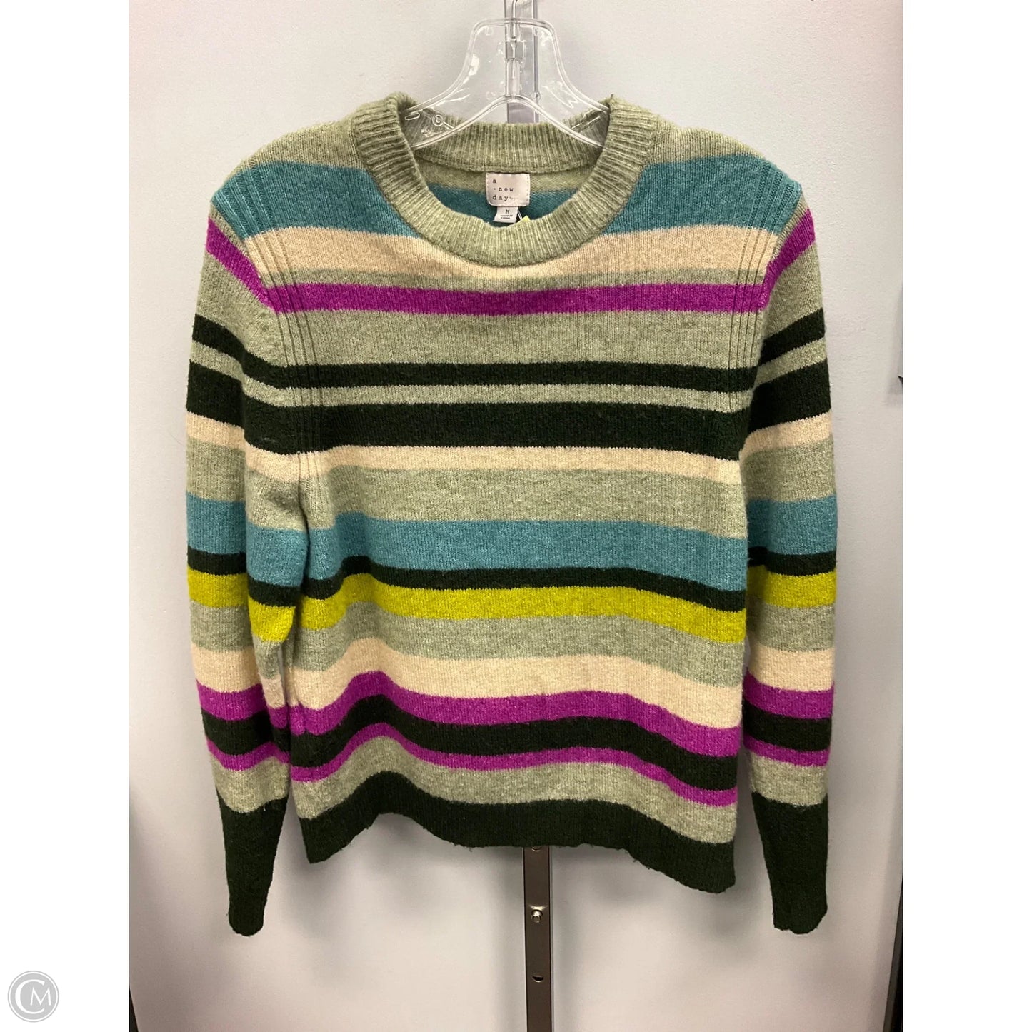 Sweater By A New Day In Striped Pattern, Size: M