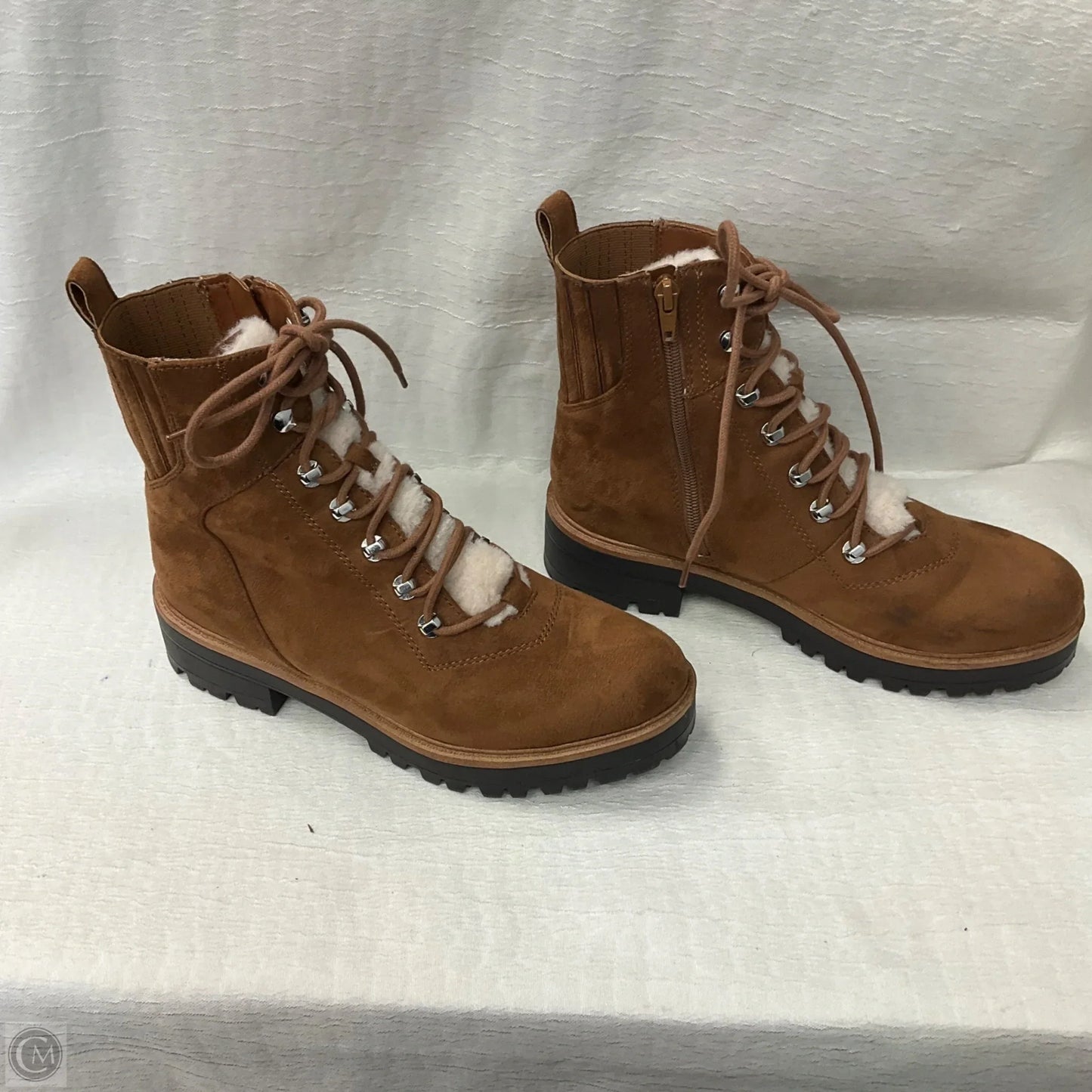 Boots Ankle Heels By Nine West In Brown, Size: 9