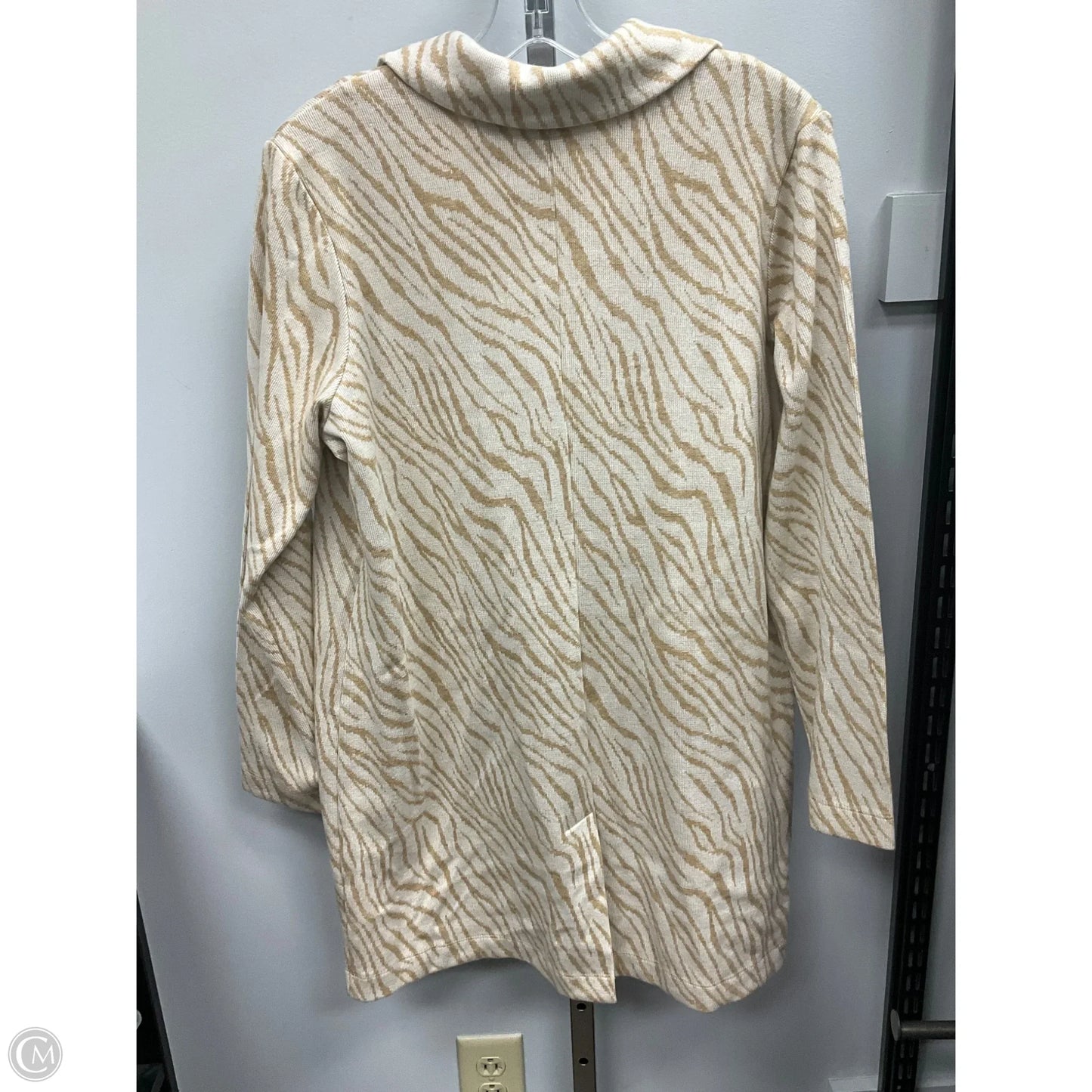 Sweater Cardigan By Susan Graver In Animal Print, Size: Lp