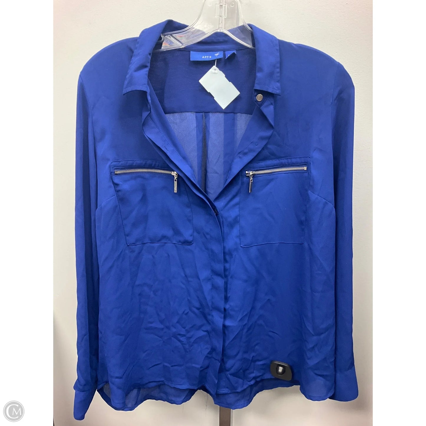 Top Long Sleeve By Apt 9 In Blue, Size: Mp