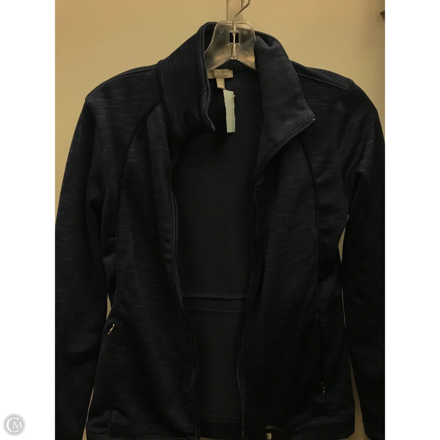 Jacket Fleece By Talbots In Navy, Size: Xs