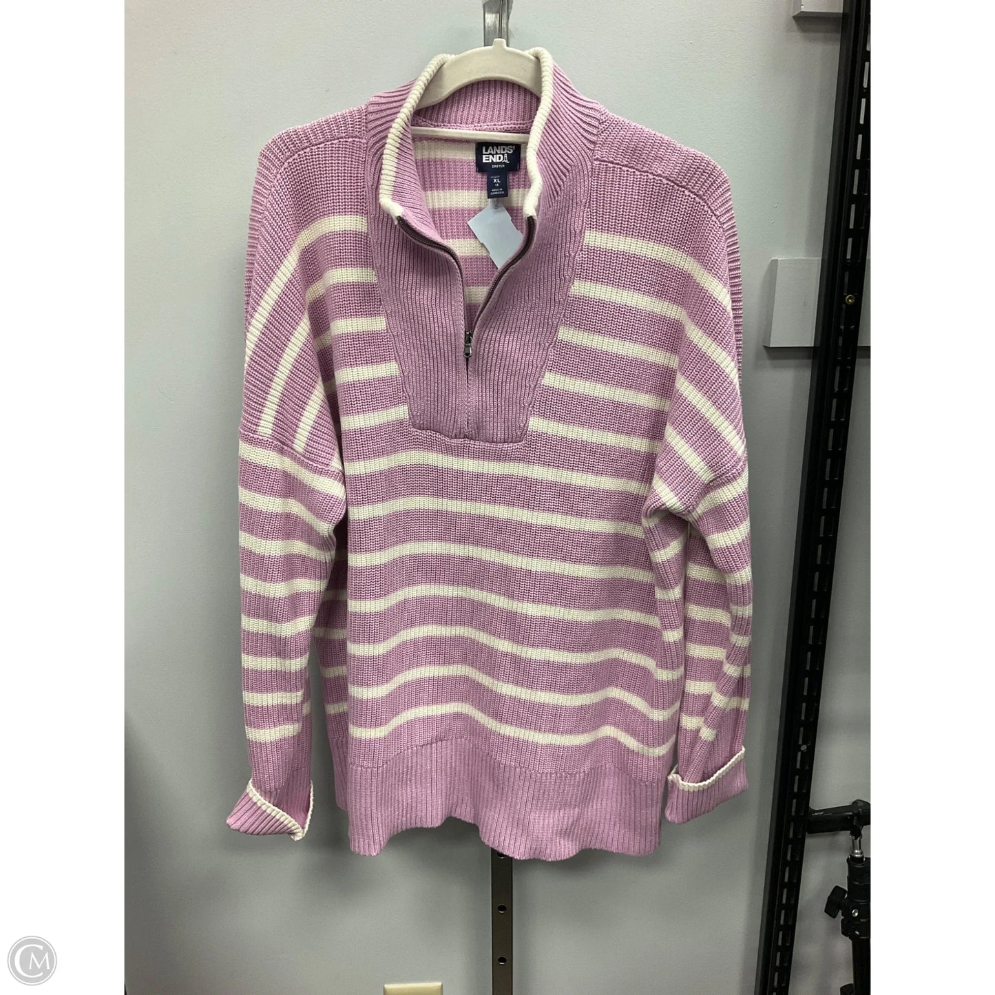 Sweater By Lands End In Striped Pattern, Size: Xl