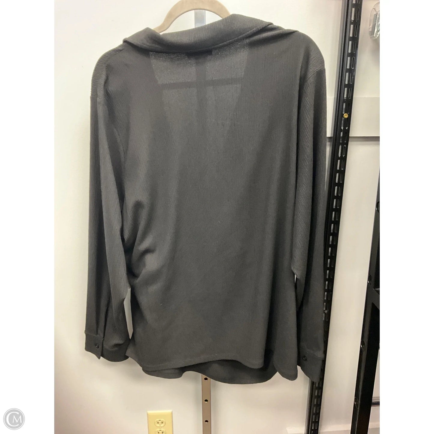 Top Long Sleeve By Calvin Klein In Black, Size: 2x