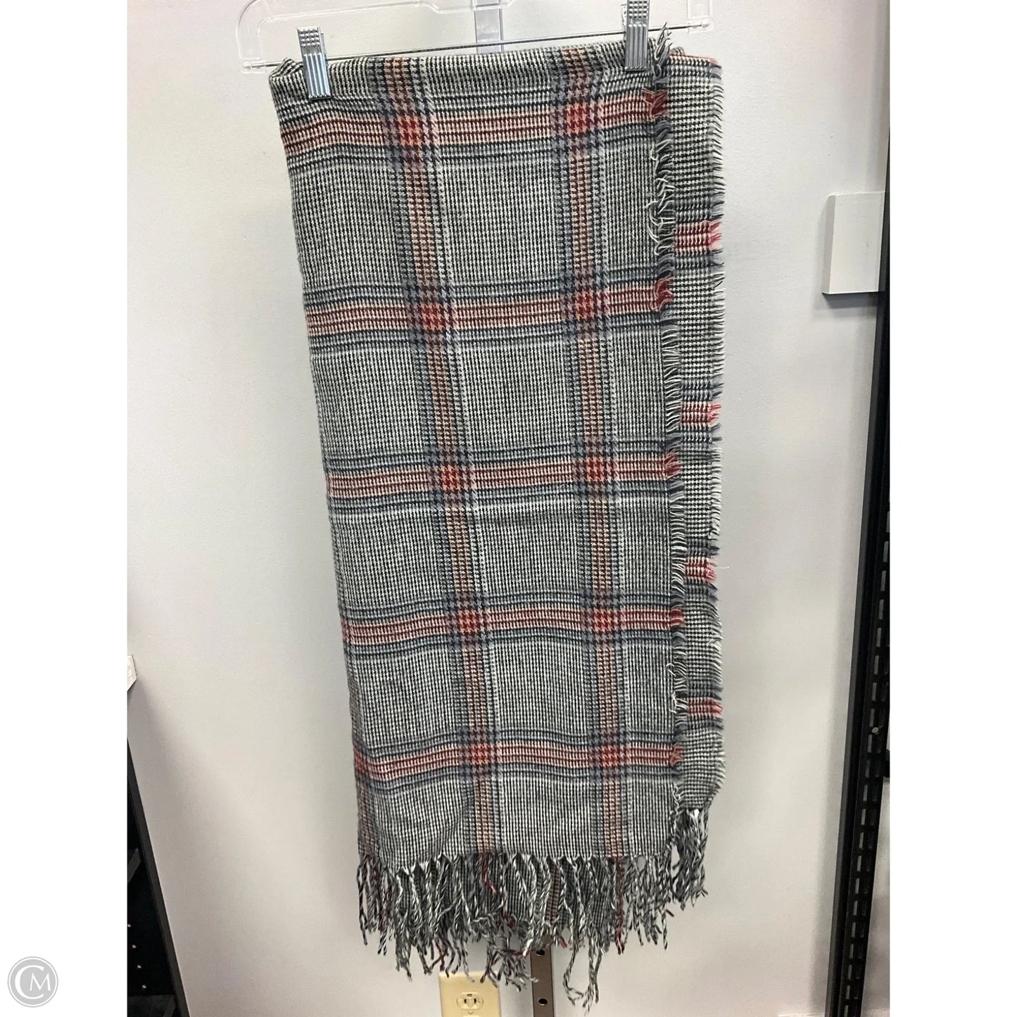Shawl By Clothes Mentor In Plaid Pattern