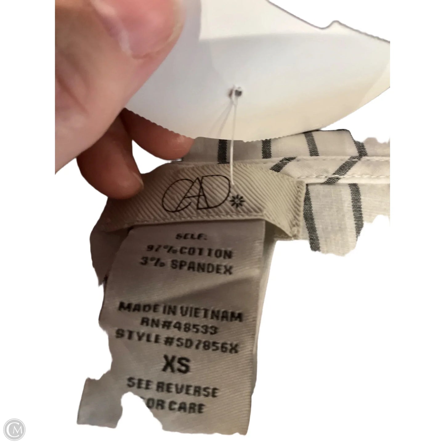 Blouse Long Sleeve By Clothes Mentor In Striped Pattern, Size: Xs