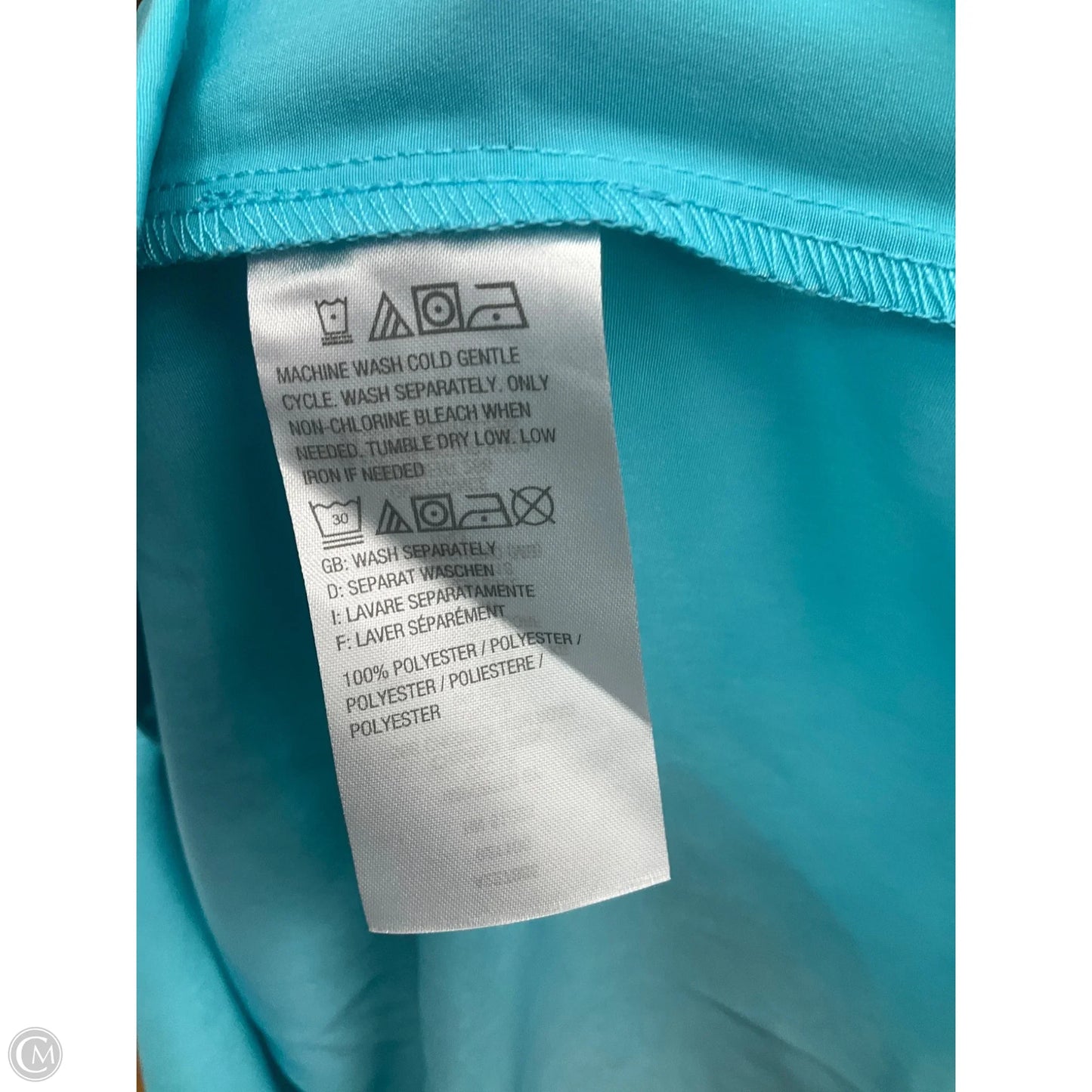 Blouse Long Sleeve By Denim And Company In Teal, Size: L