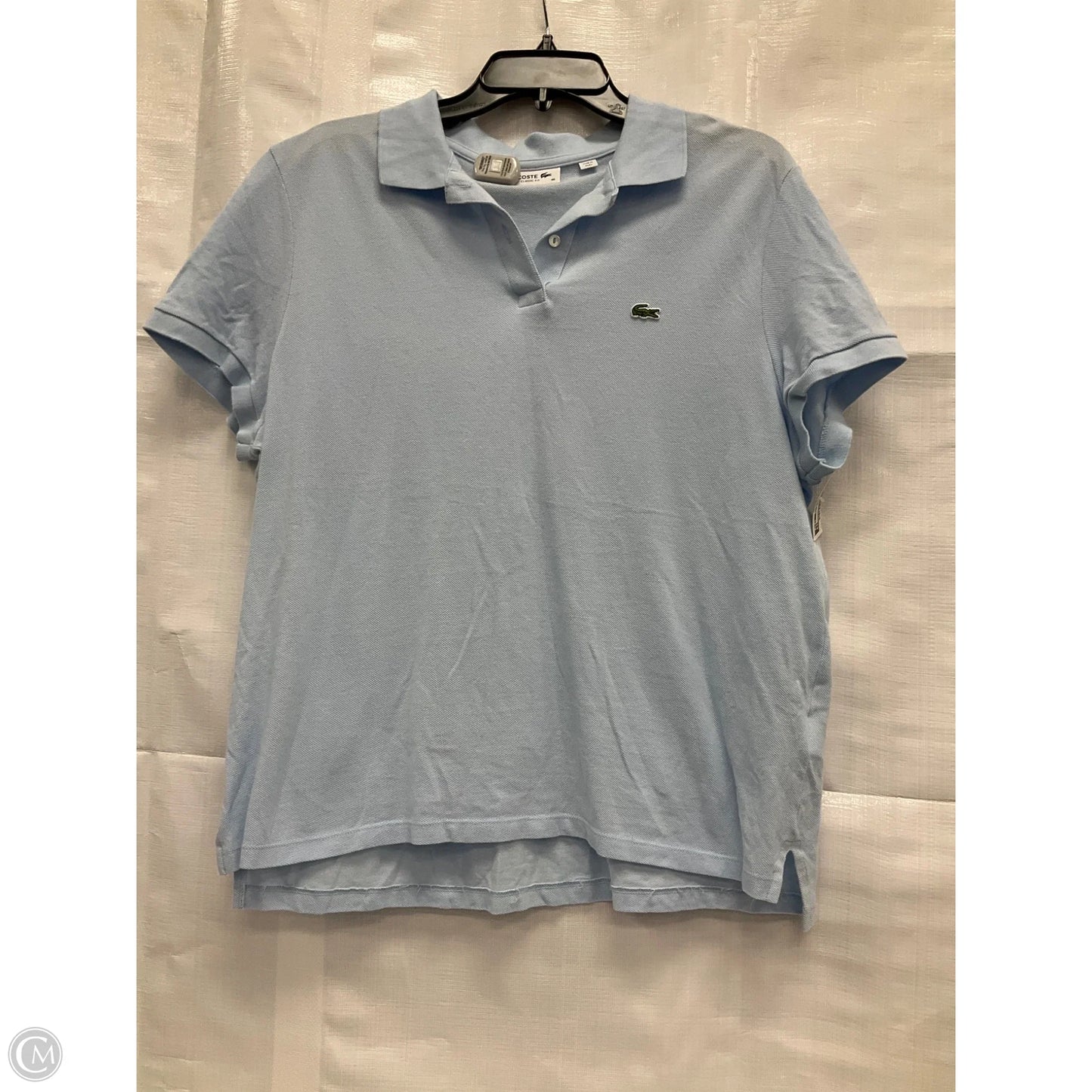 Top Short Sleeve By Lacoste In Blue, Size: Xl