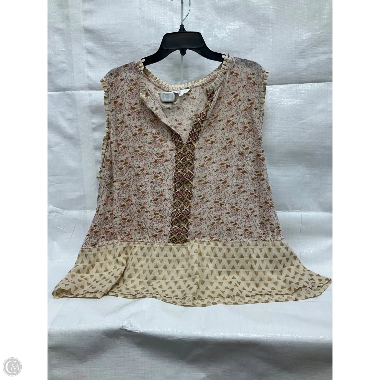 Top Sleeveless By Lucky Brand In Beige, Size: 3x