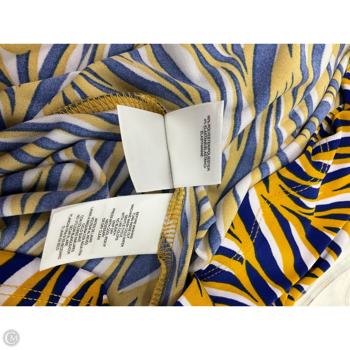 Top Sleeveless By Evan-picone In Blue & Yellow, Size: S