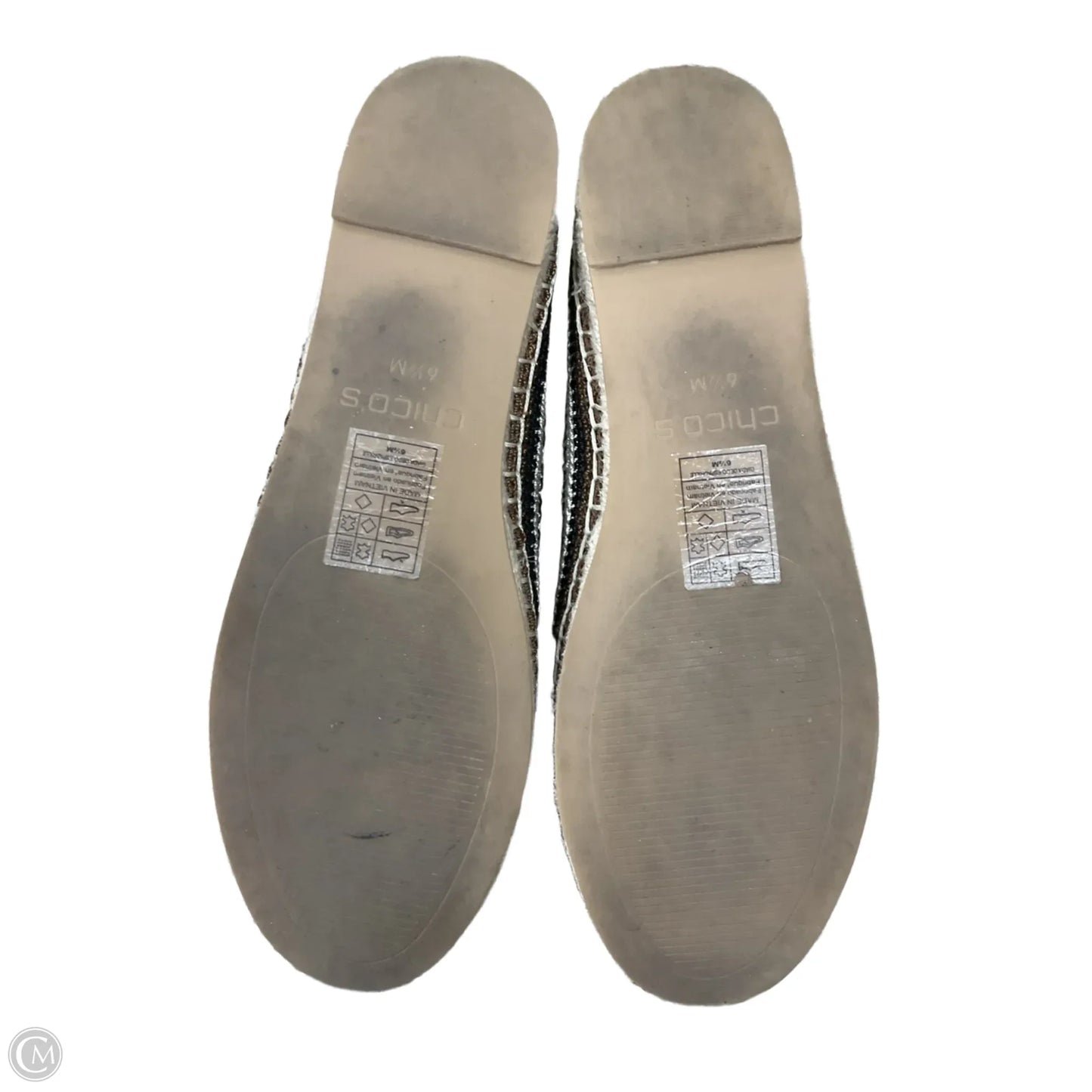 Shoes Flats By Chicos In Black & Cream, Size: 6.5