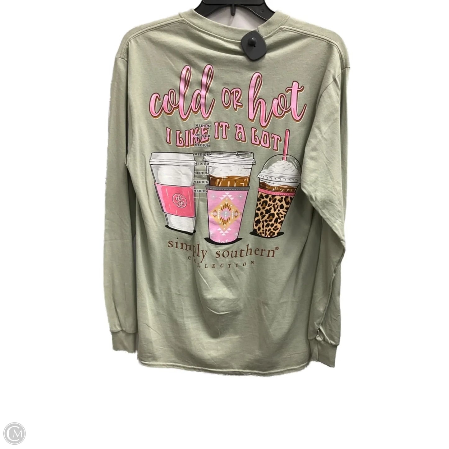 Top Long Sleeve Basic By Simply Southern In Green, Size: M