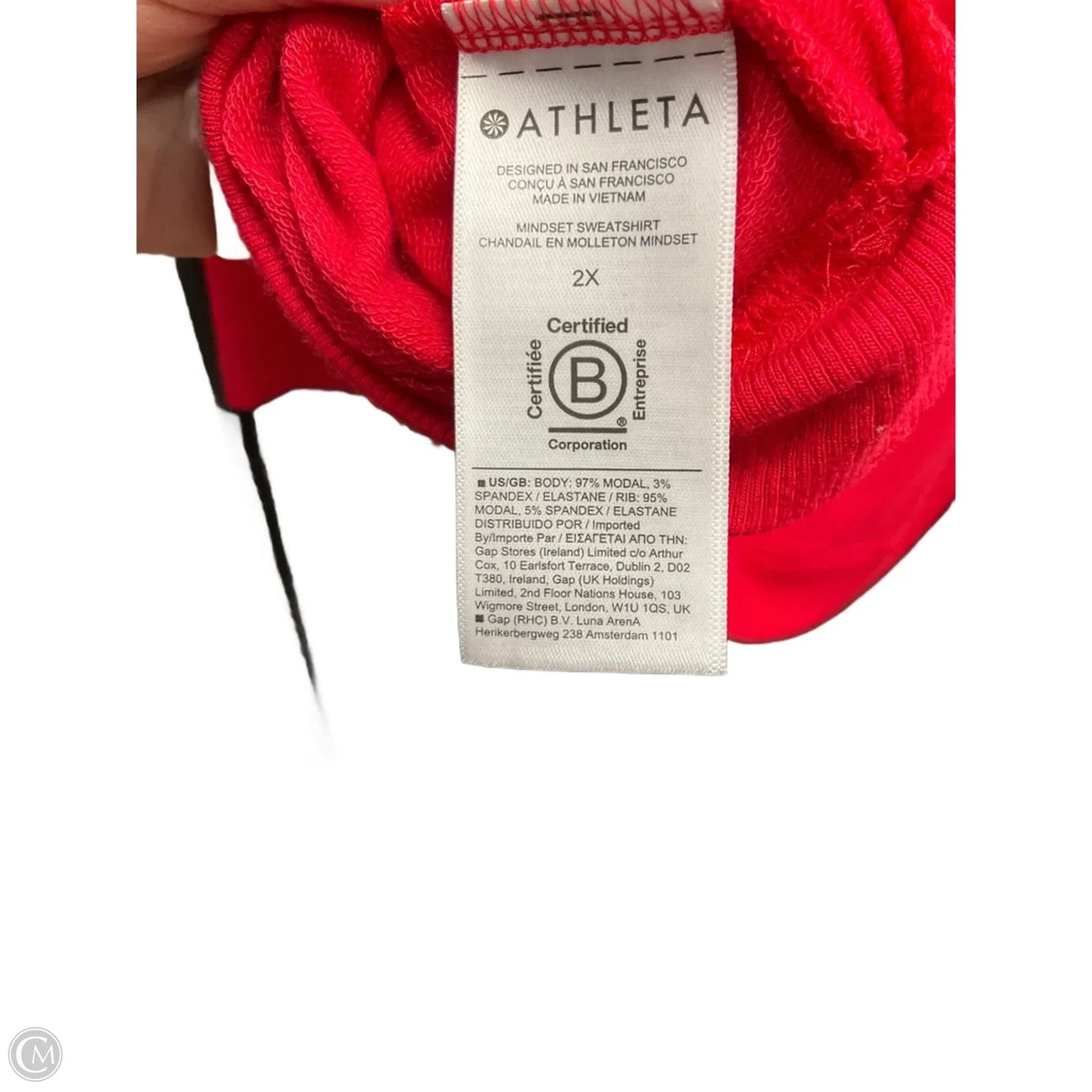 Athletic Top Long Sleeve Crewneck By Athleta In Red, Size: 2x