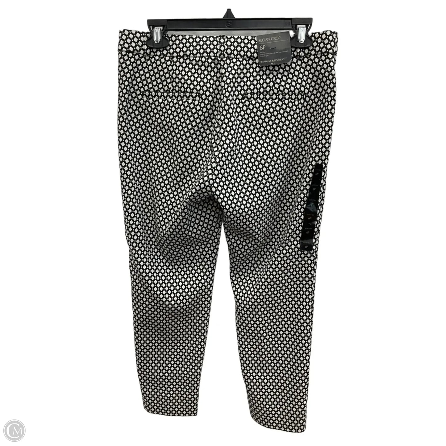 Pants Cropped By Banana Republic In Black & Cream, Size: 6p