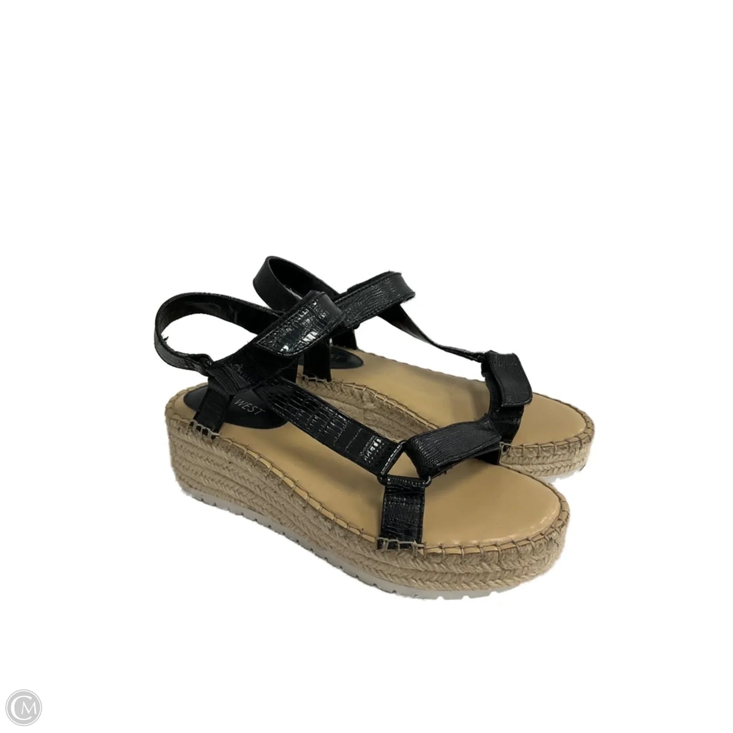 Sandals Heels Platform By Nine West In Black, Size: 6