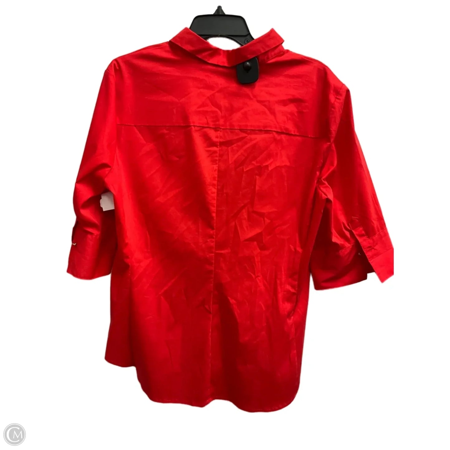 Blouse Short Sleeve By New York And Co In Red, Size: Xl