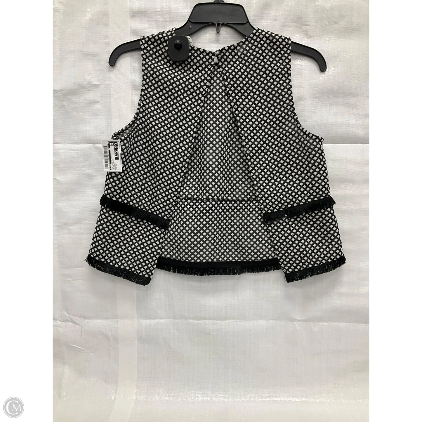 Top Sleeveless By Cmc In Black & White, Size: Xs