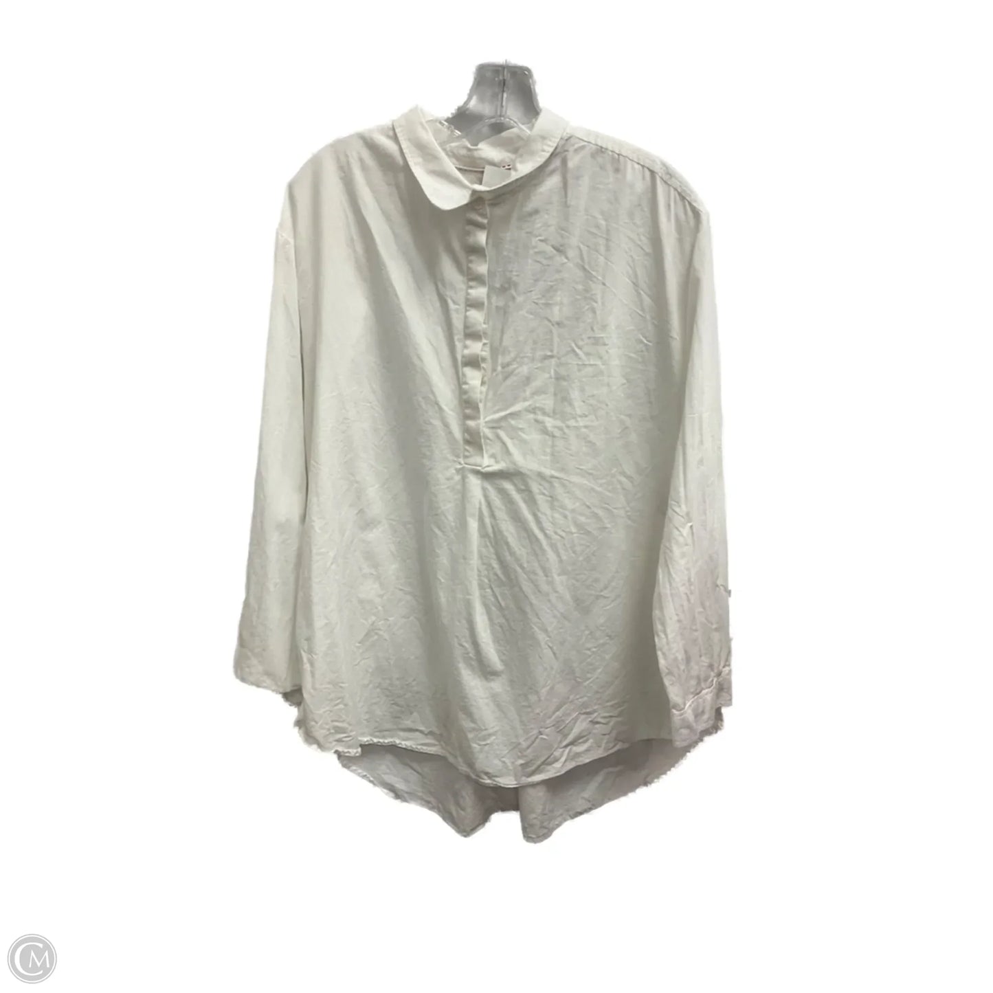 Blouse Long Sleeve By Anthropologie In White, Size: L