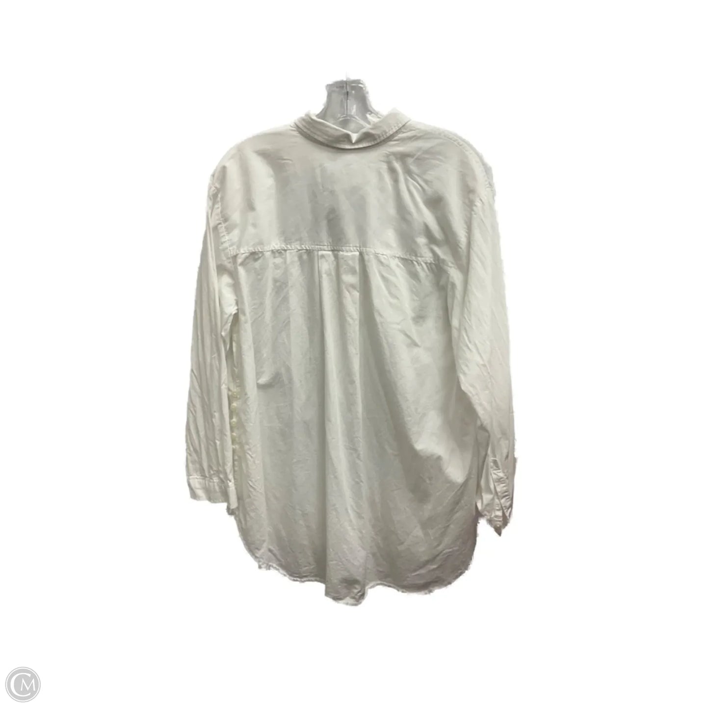 Blouse Long Sleeve By Anthropologie In White, Size: L