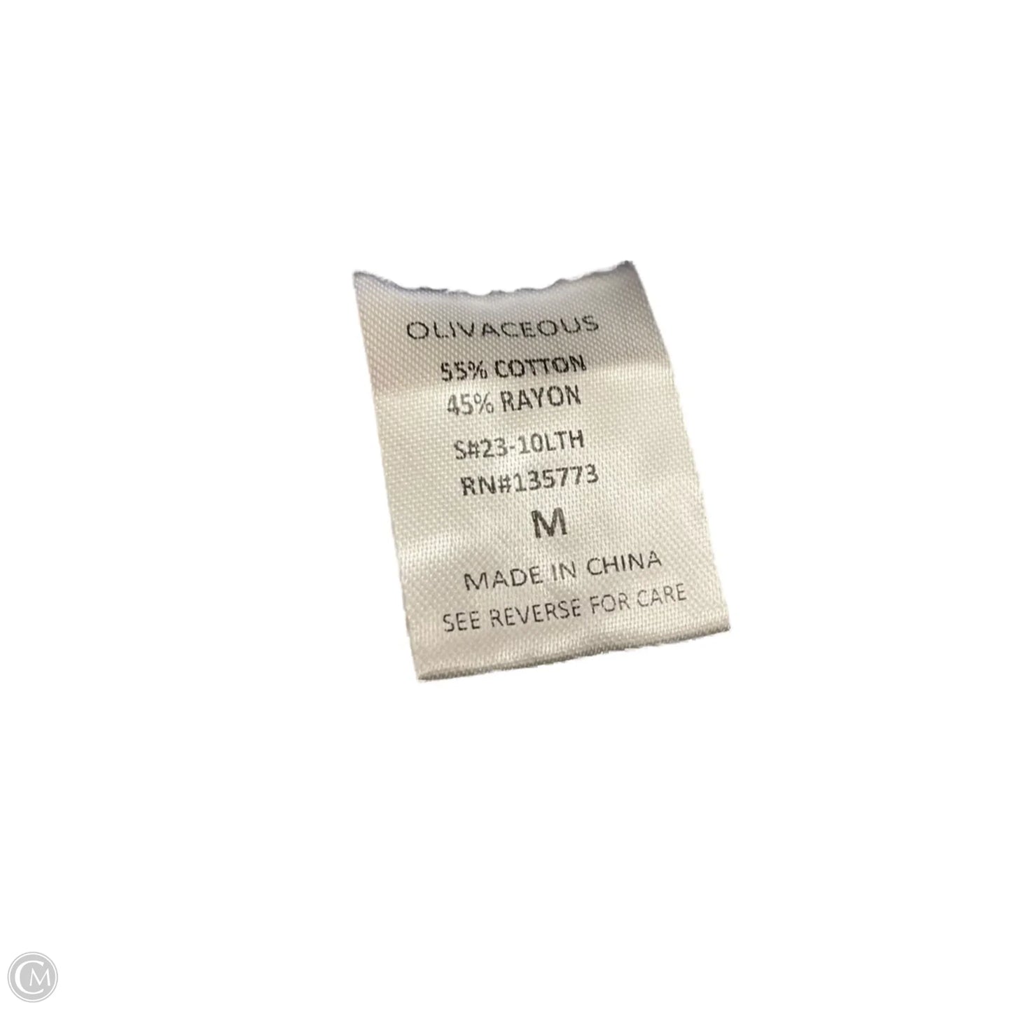 Top Short Sleeve By Olivaceous In Floral Print, Size: M