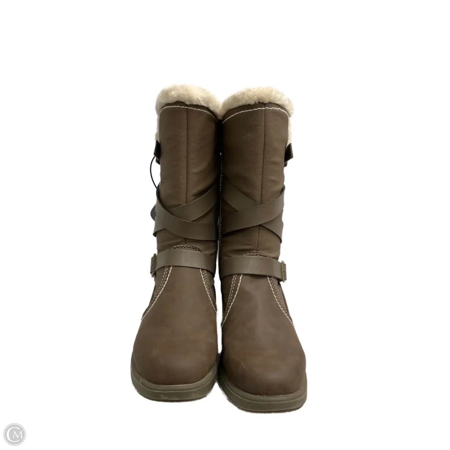 Boots Mid-calf Flats By Totes In Brown, Size: 9
