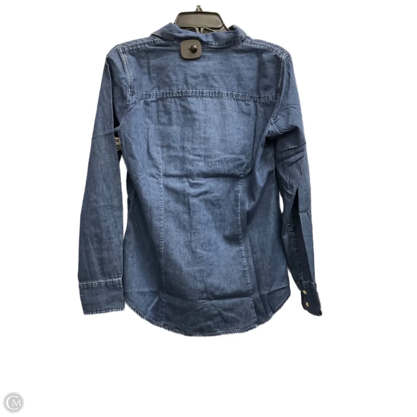 Blouse Long Sleeve By J. Crew In Blue Denim, Size: S