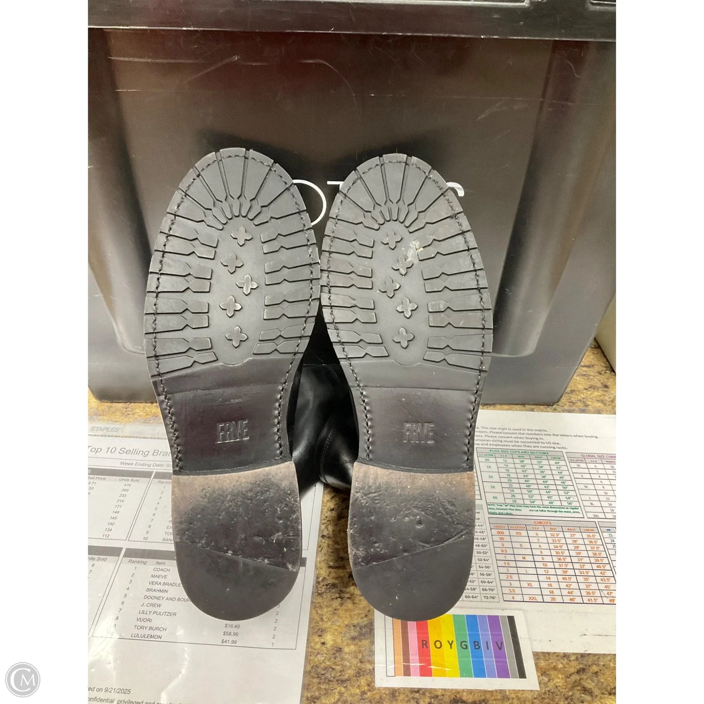 Boots Designer By Frye In Black, Size: 8.5