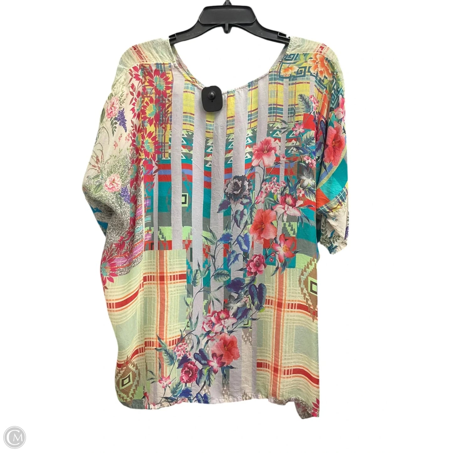 Top Short Sleeve By Johnny Was In Multi-colored, Size: S