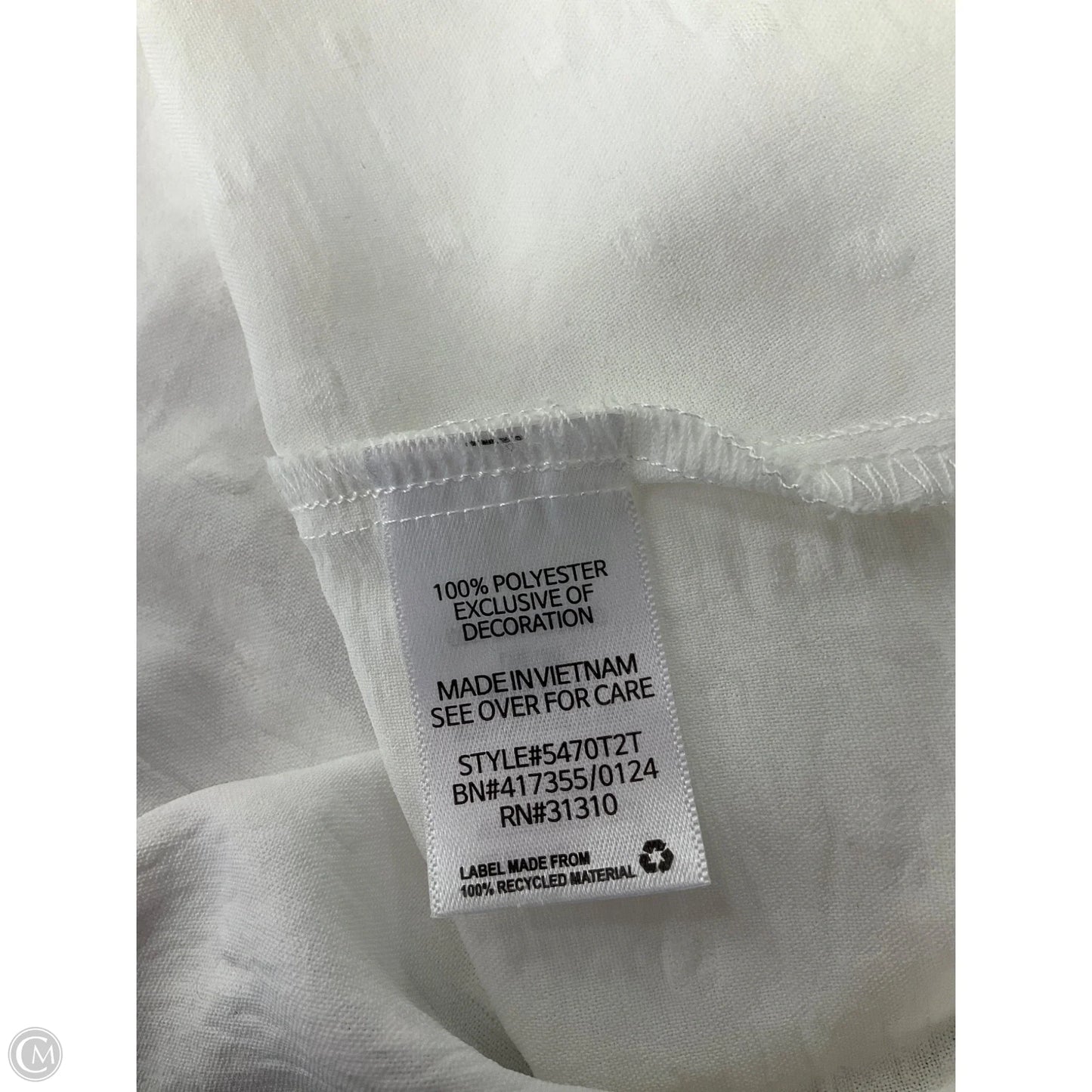 Top 3/4 Sleeve By In Studio In White, Size: Sp