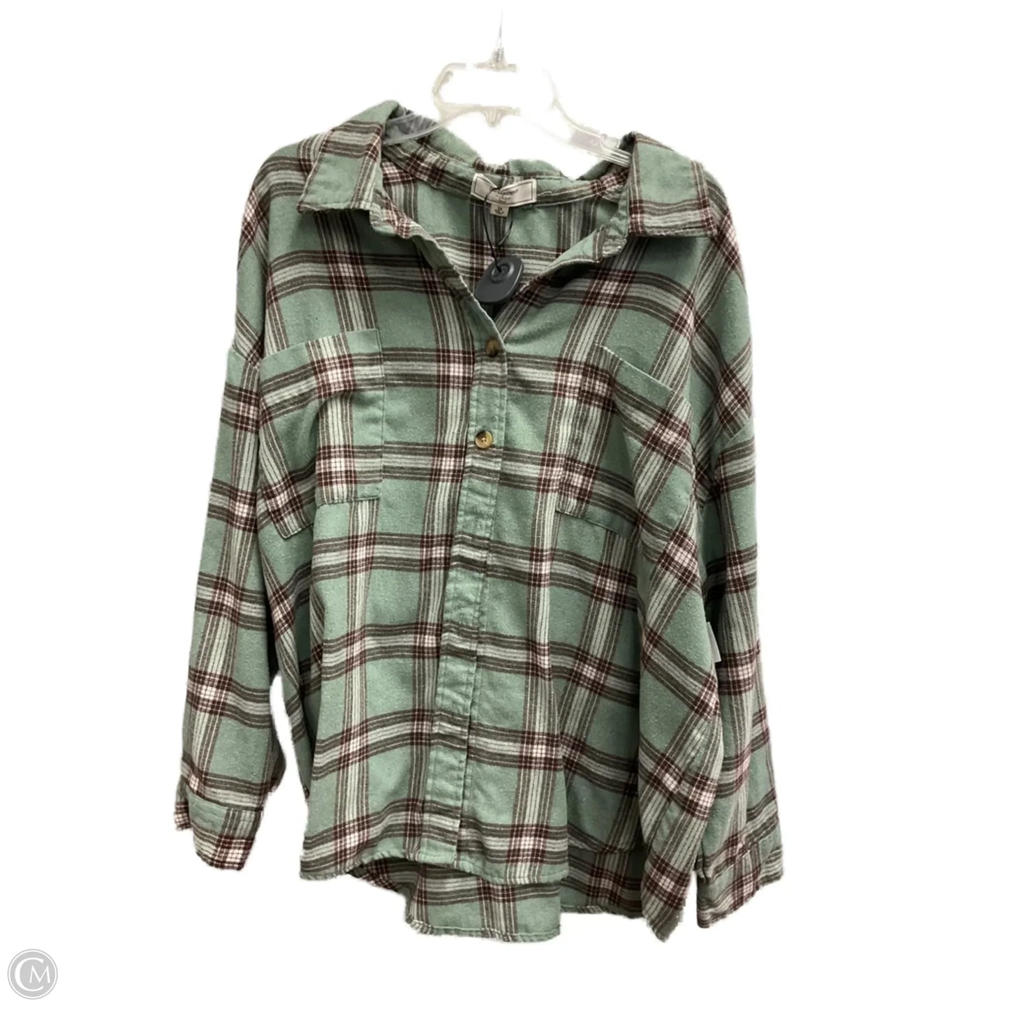 Blouse Long Sleeve By No Comment In Plaid Pattern, Size: 3x