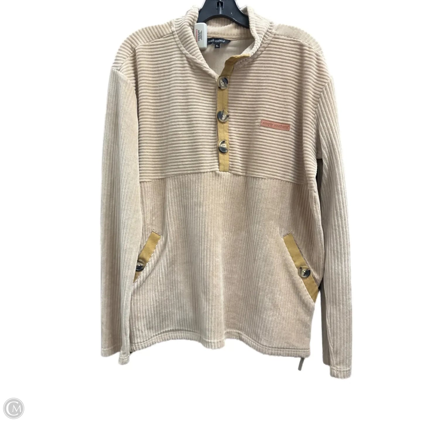 Sweater By Simply Southern In Beige, Size: L
