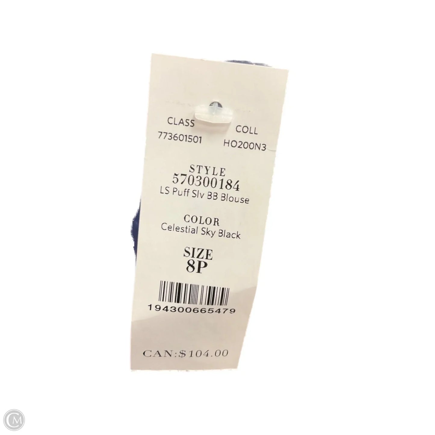 Top Long Sleeve By White House Black Market In Black & Blue, Size: Mp