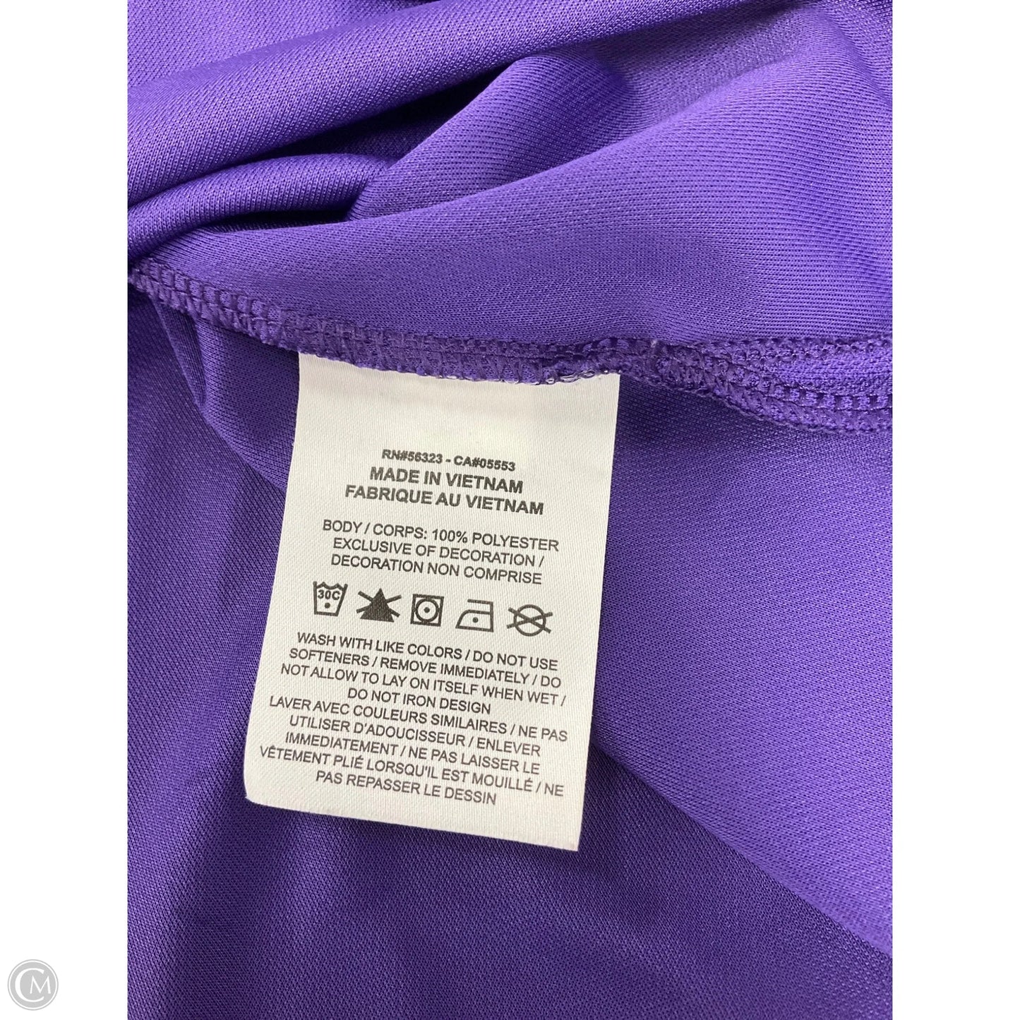 Athletic Top Short Sleeve By Nike In Purple, Size: M