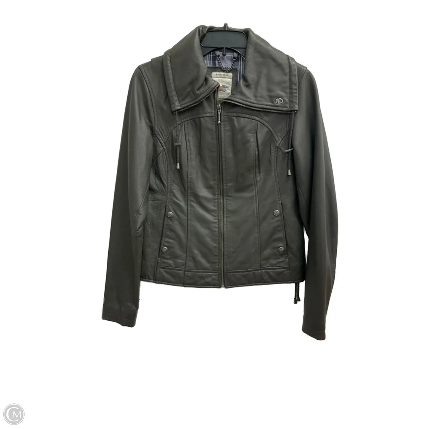 Jacket Leather By Harley Davidson In Grey, Size: S