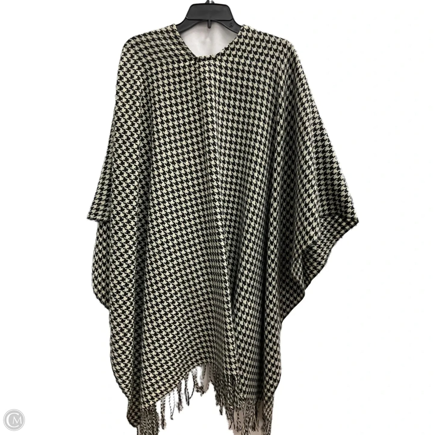 Poncho By Clothes Mentor In Black & Cream, Size: 0