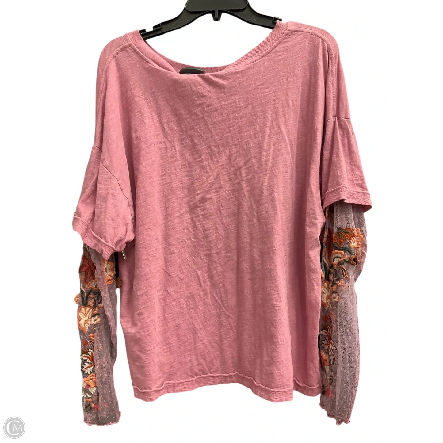 Top Long Sleeve By Free People In Pink, Size: M