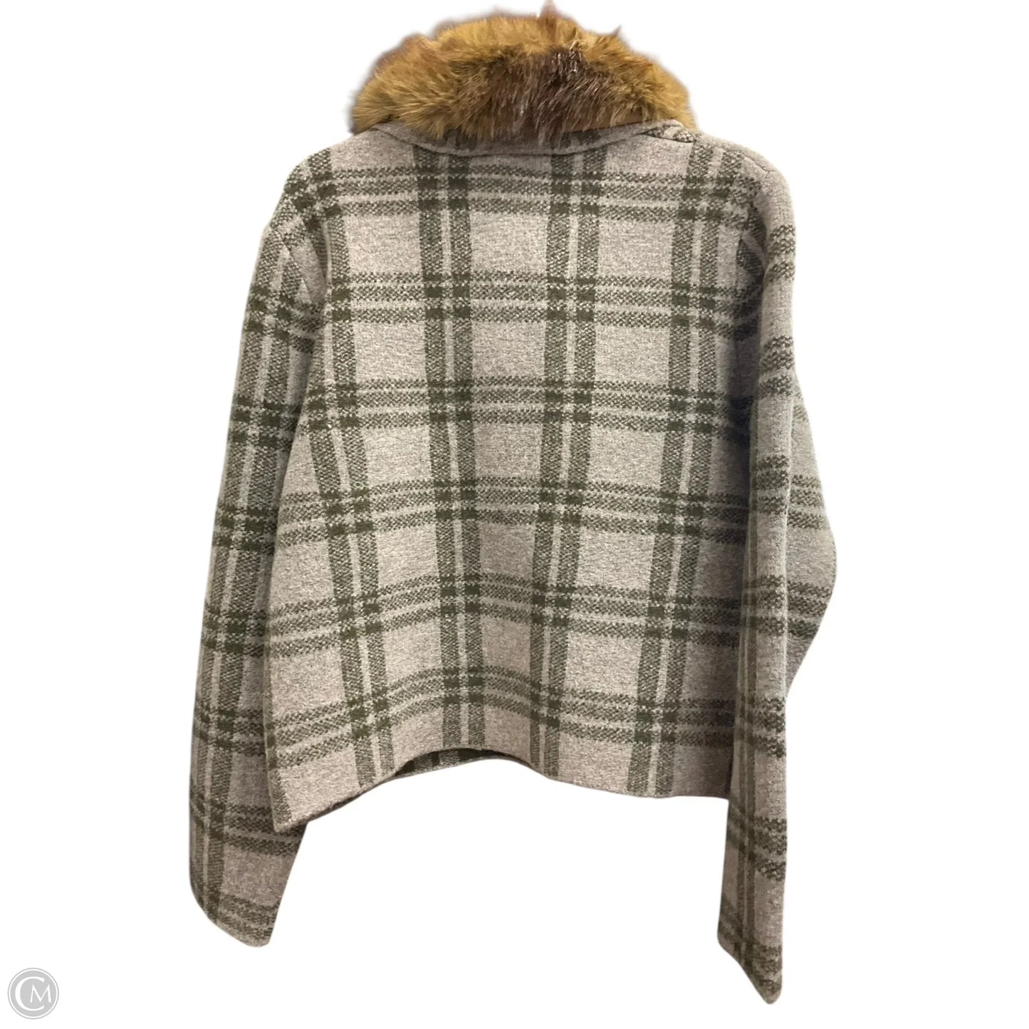 Coat Peacoat By Zara In Plaid Pattern, Size: L