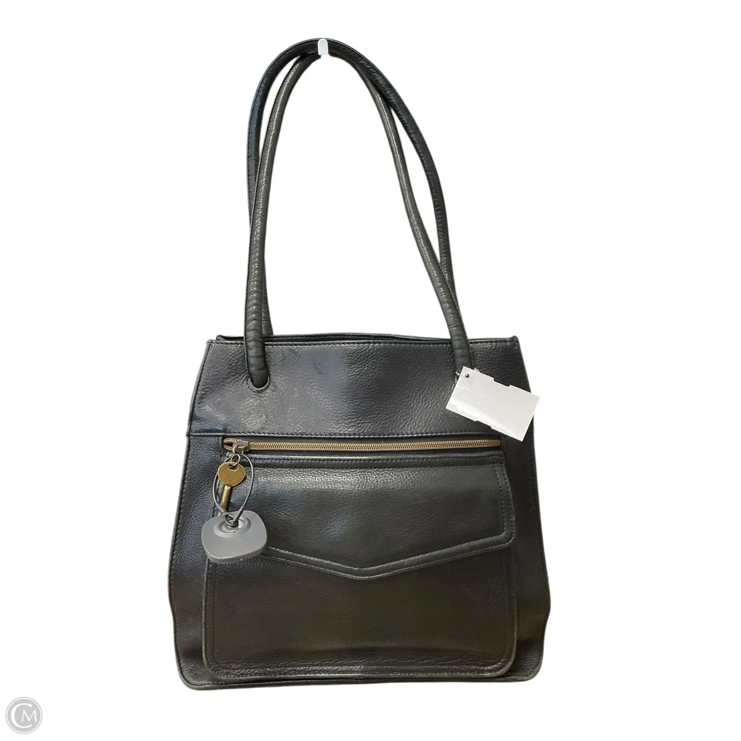 Handbag Leather By Fossil, Size: Medium