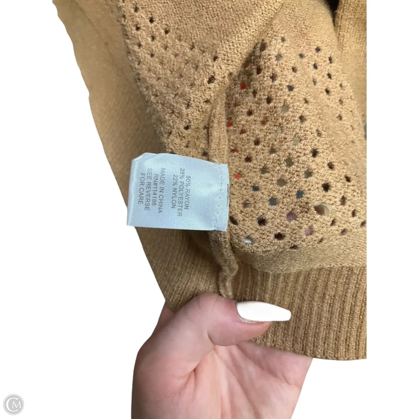 Cardigan By Clothes Mentor In Tan, Size: M