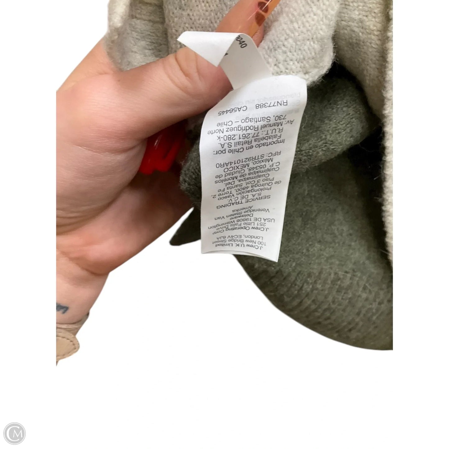 Sweater By Madewell In Green & Grey, Size: S