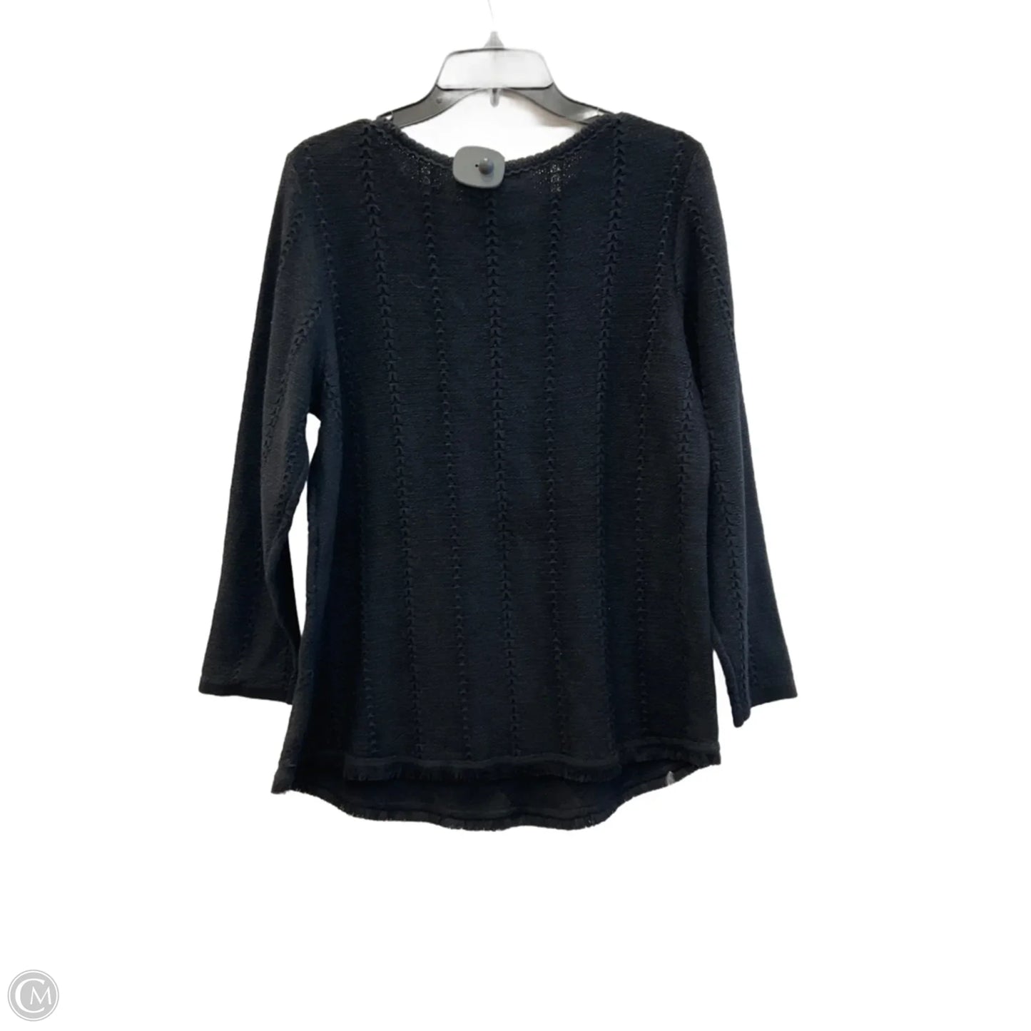 Top 3/4 Sleeve By Chicos In Black, Size: L