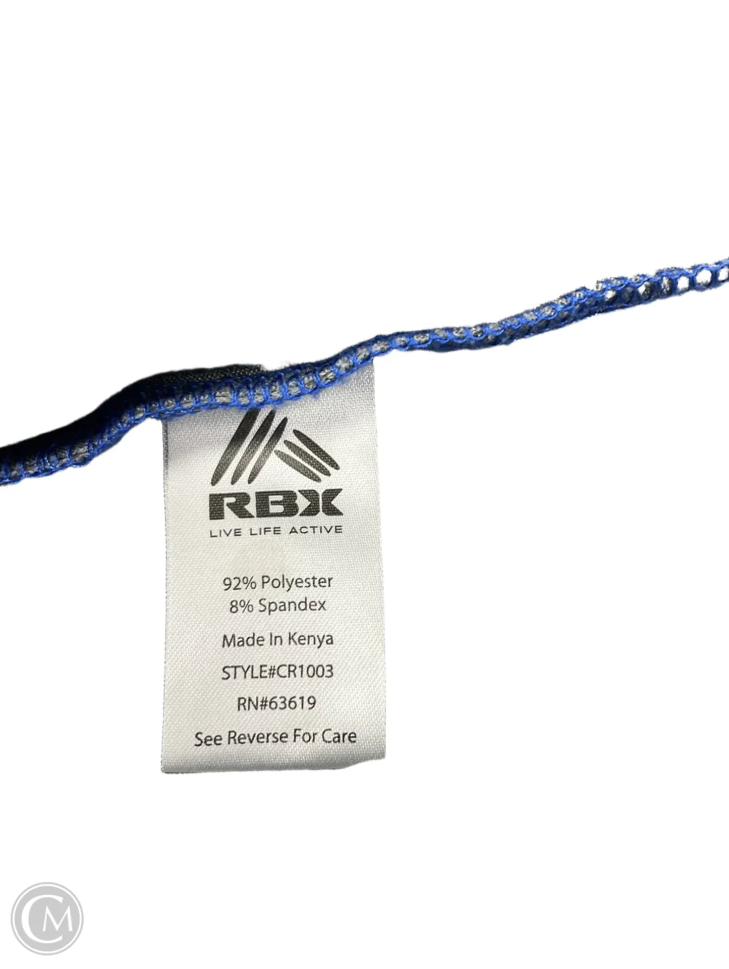 Athletic Top Long Sleeve Collar By Rbx In Blue, Size: S