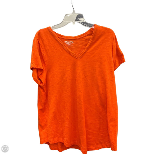 Top Short Sleeve Basic By Chicos In Orange, Size: L